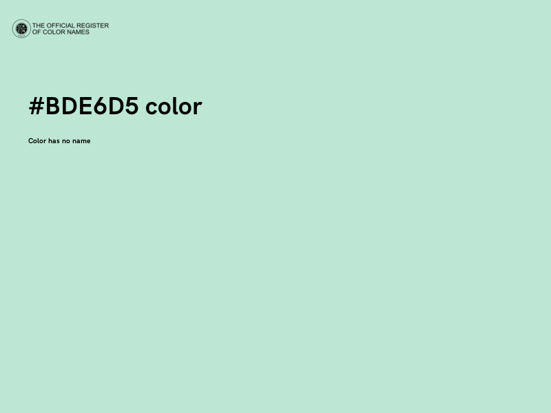 #BDE6D5 color image