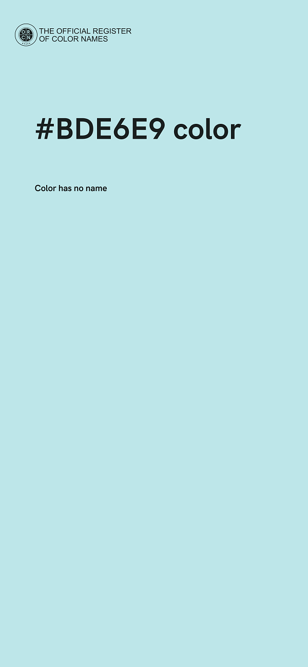 #BDE6E9 color image