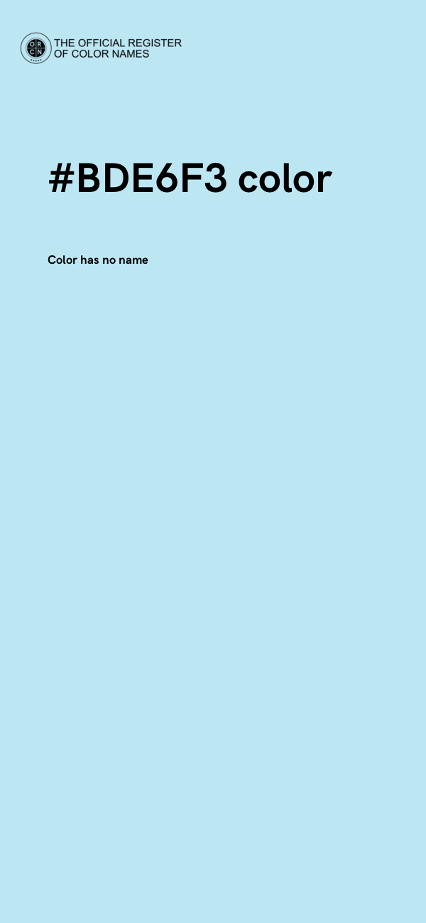 #BDE6F3 color image