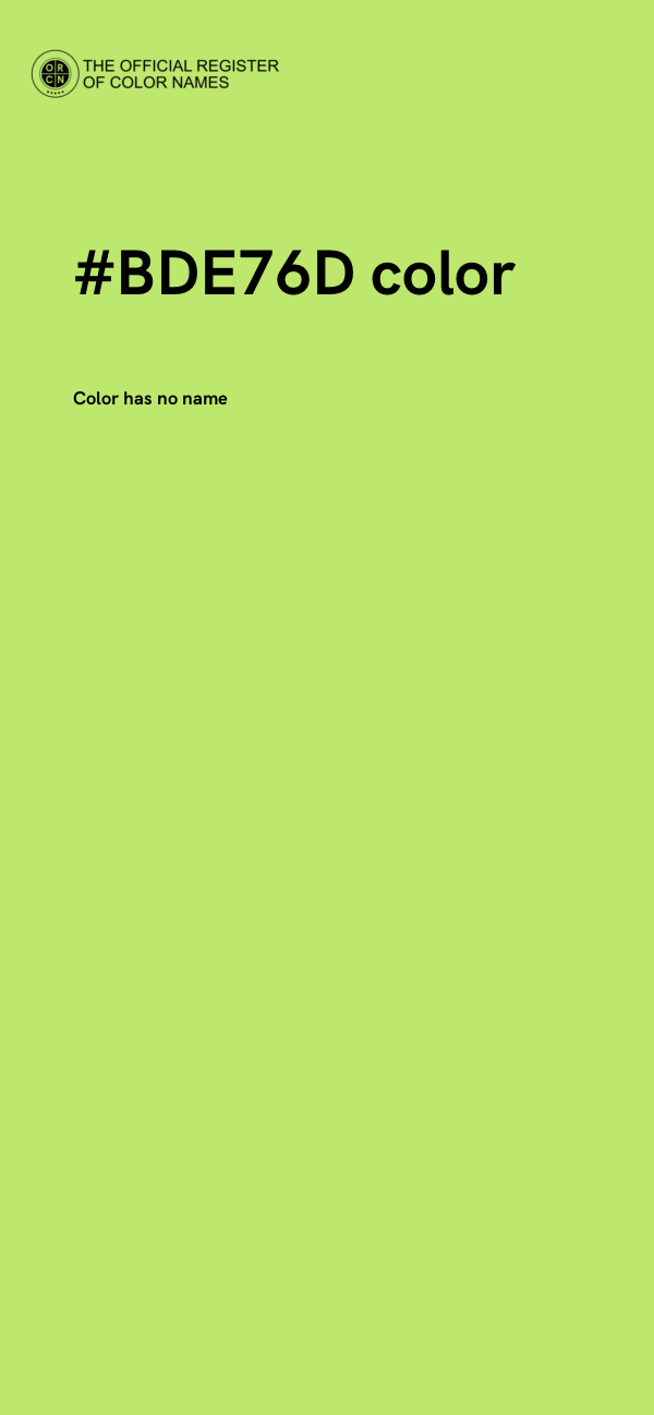 #BDE76D color image