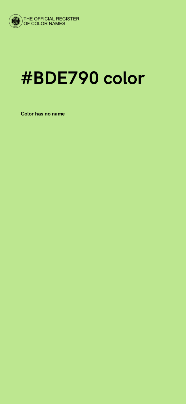 #BDE790 color image