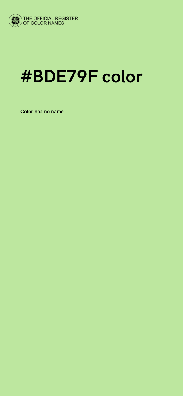 #BDE79F color image