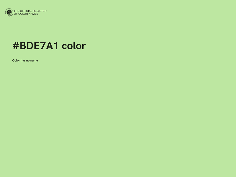 #BDE7A1 color image