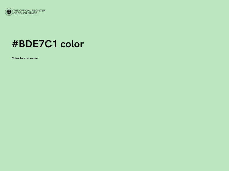 #BDE7C1 color image