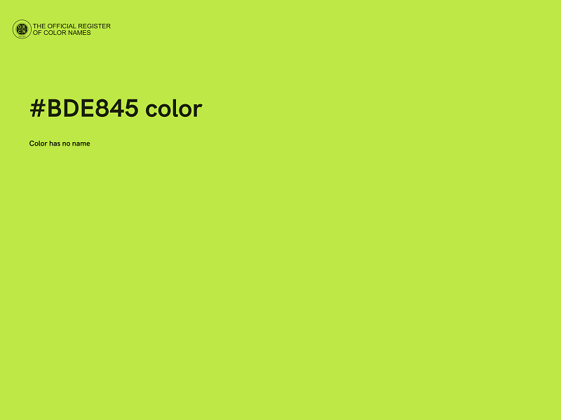 #BDE845 color image