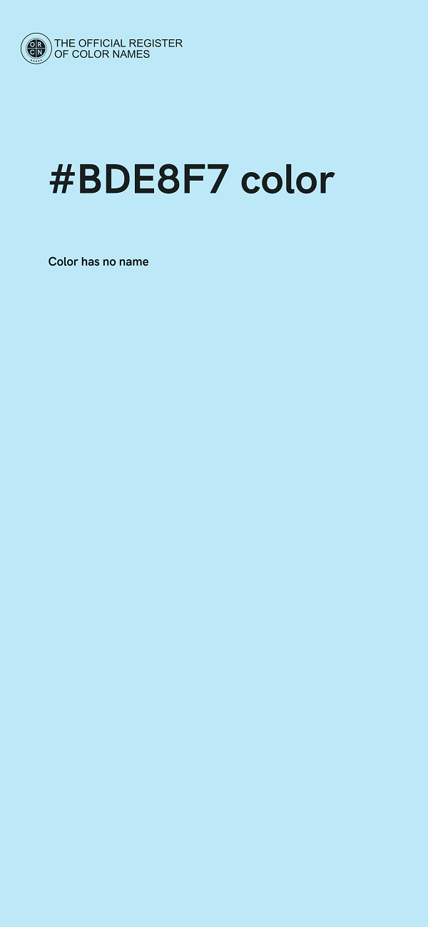 #BDE8F7 color image