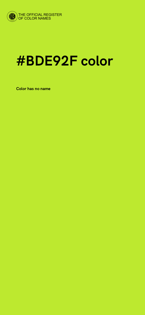 #BDE92F color image