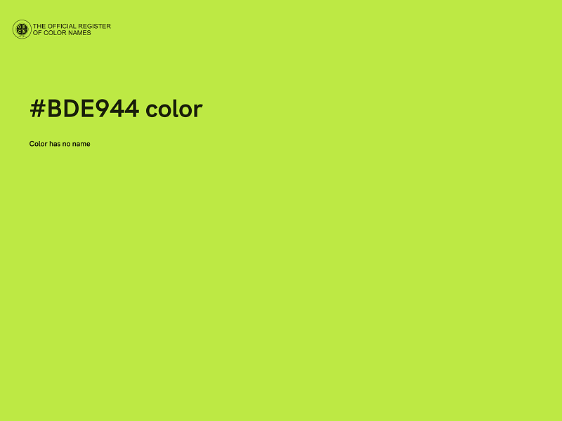#BDE944 color image