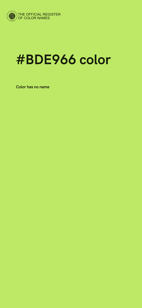 #BDE966 color image