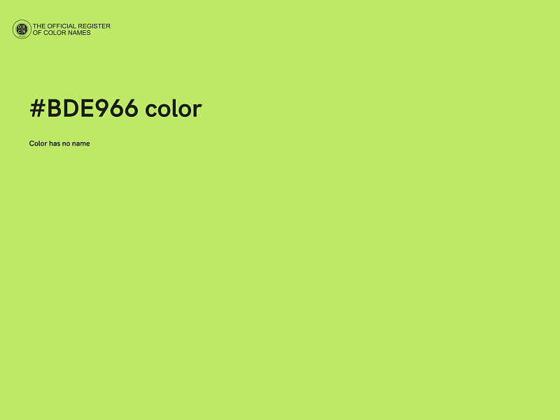 #BDE966 color image