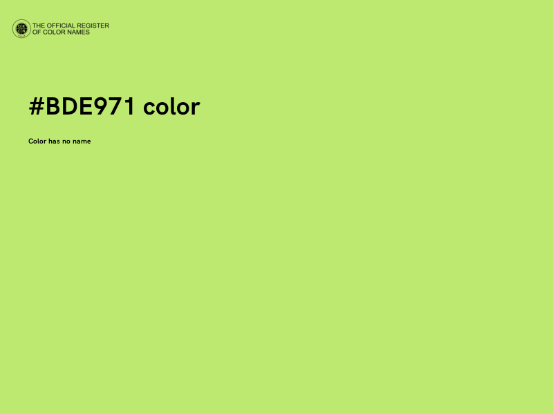 #BDE971 color image