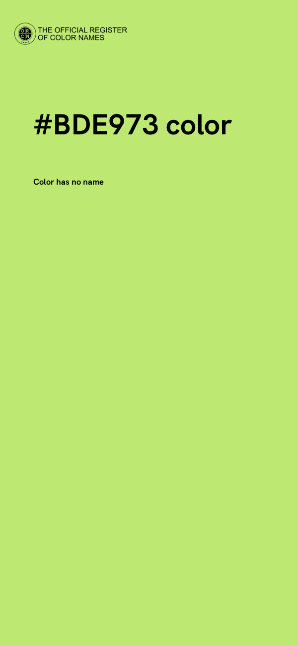 #BDE973 color image