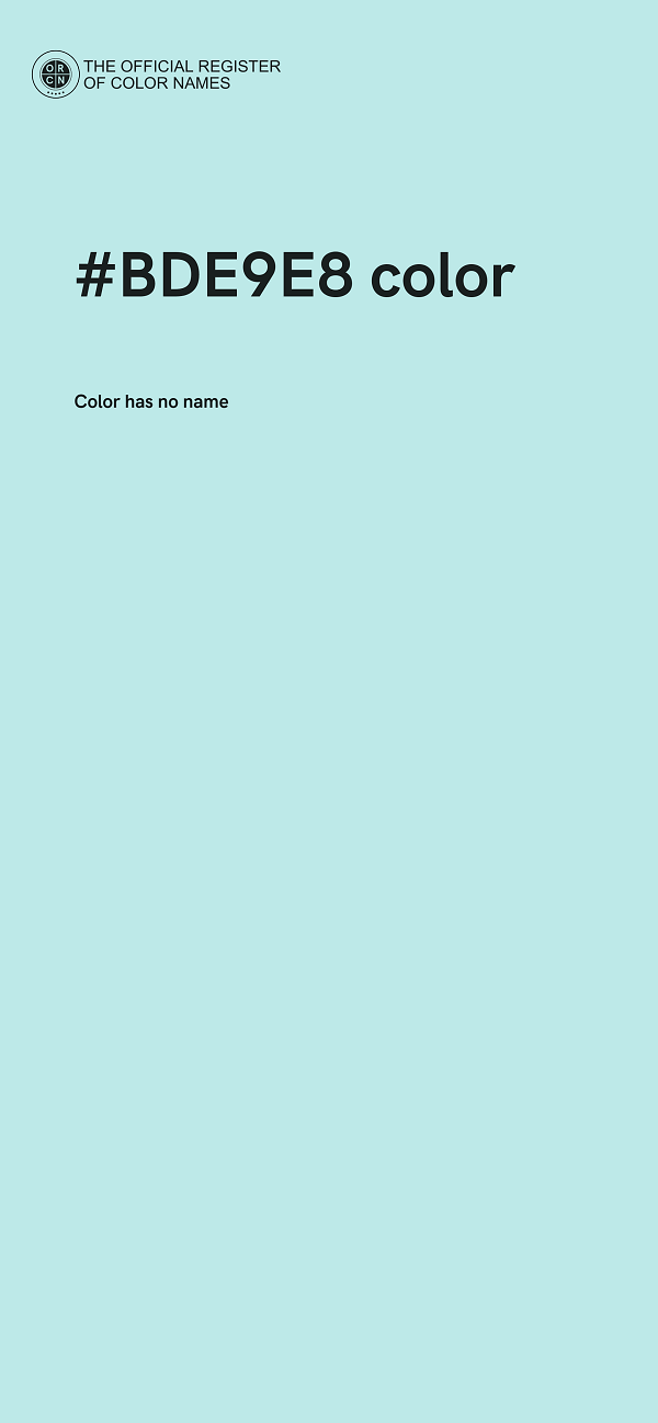 #BDE9E8 color image