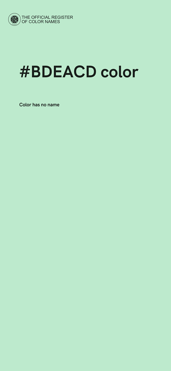 #BDEACD color image