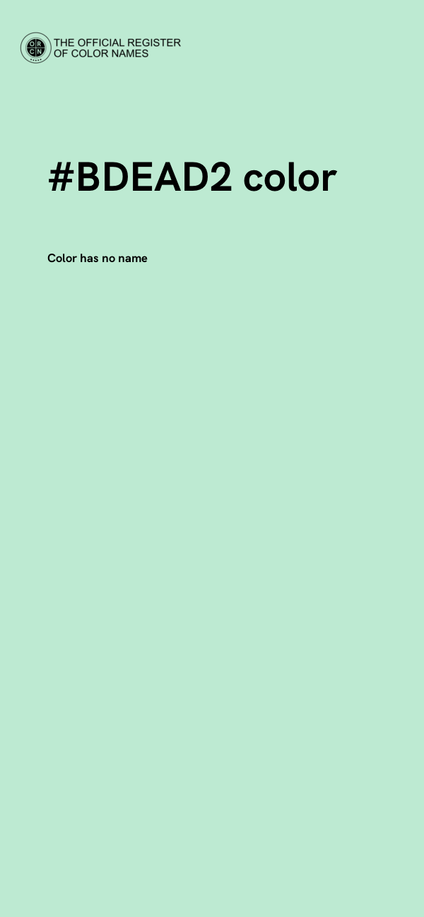#BDEAD2 color image