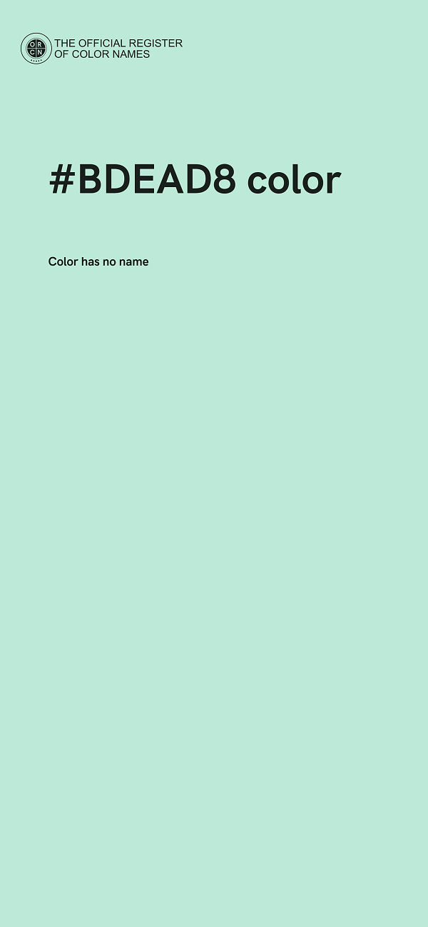 #BDEAD8 color image