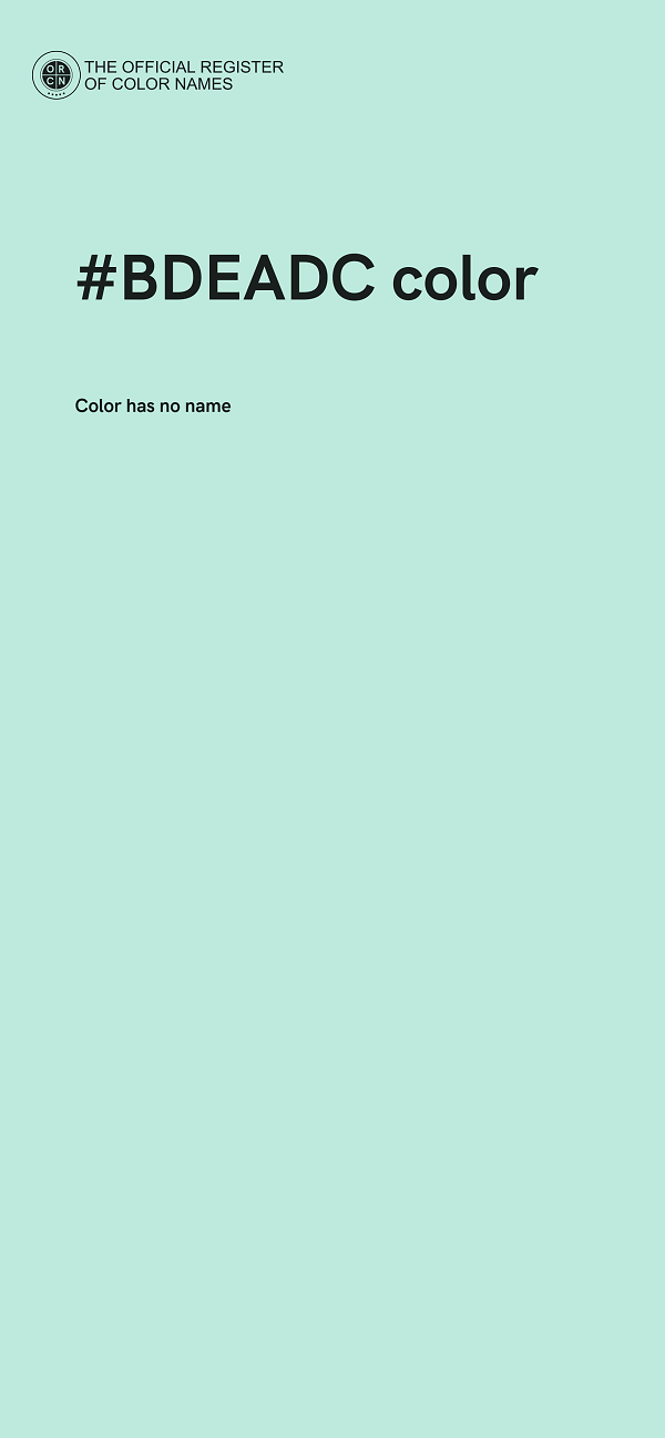 #BDEADC color image