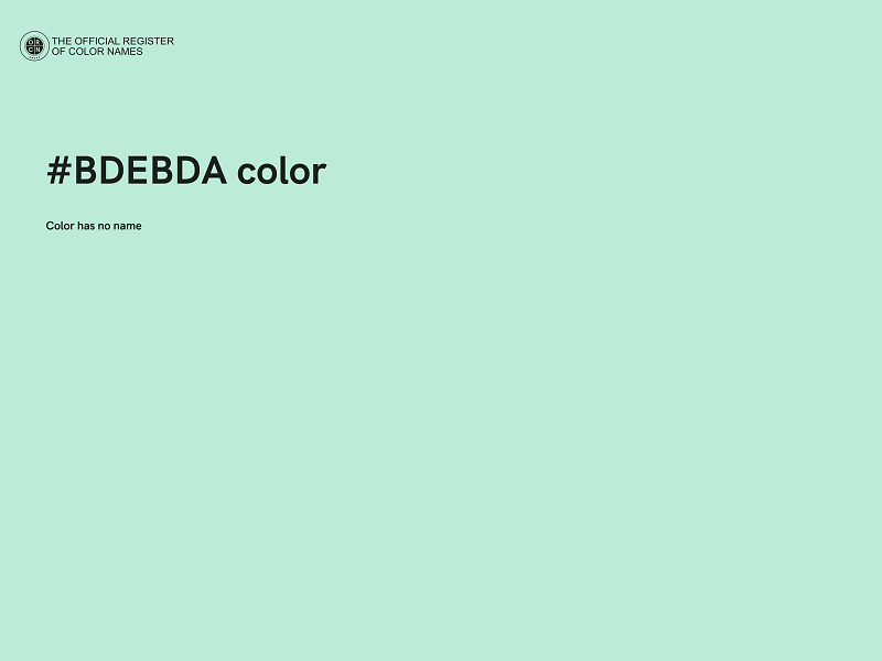 #BDEBDA color image