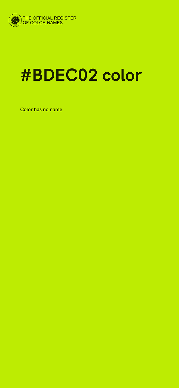 #BDEC02 color image
