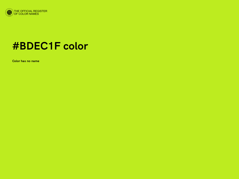 #BDEC1F color image