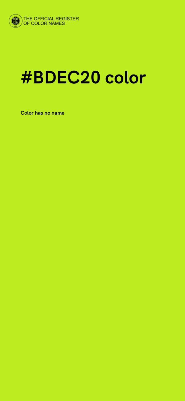#BDEC20 color image