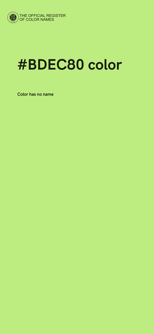 #BDEC80 color image