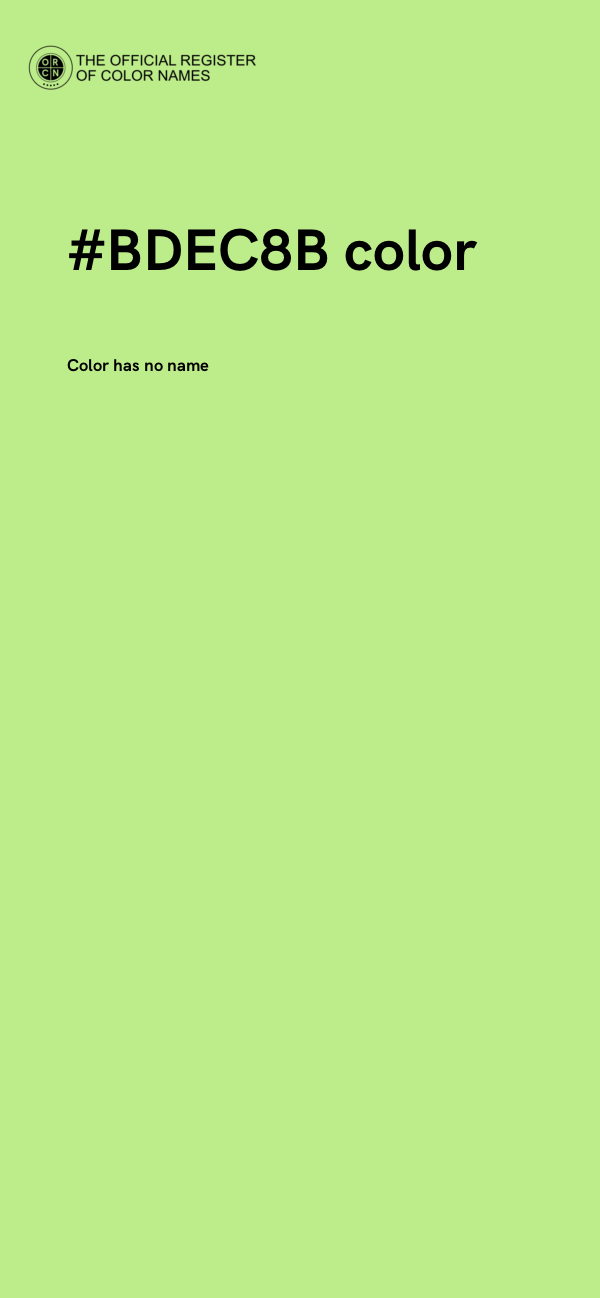 #BDEC8B color image