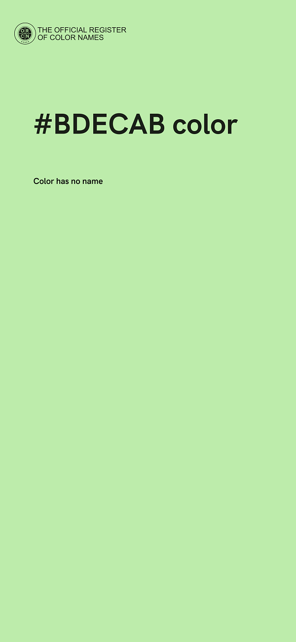 #BDECAB color image