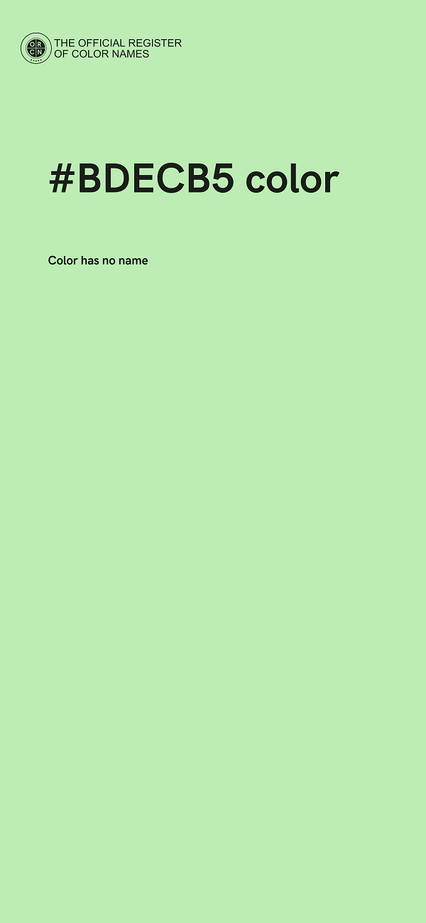 #BDECB5 color image