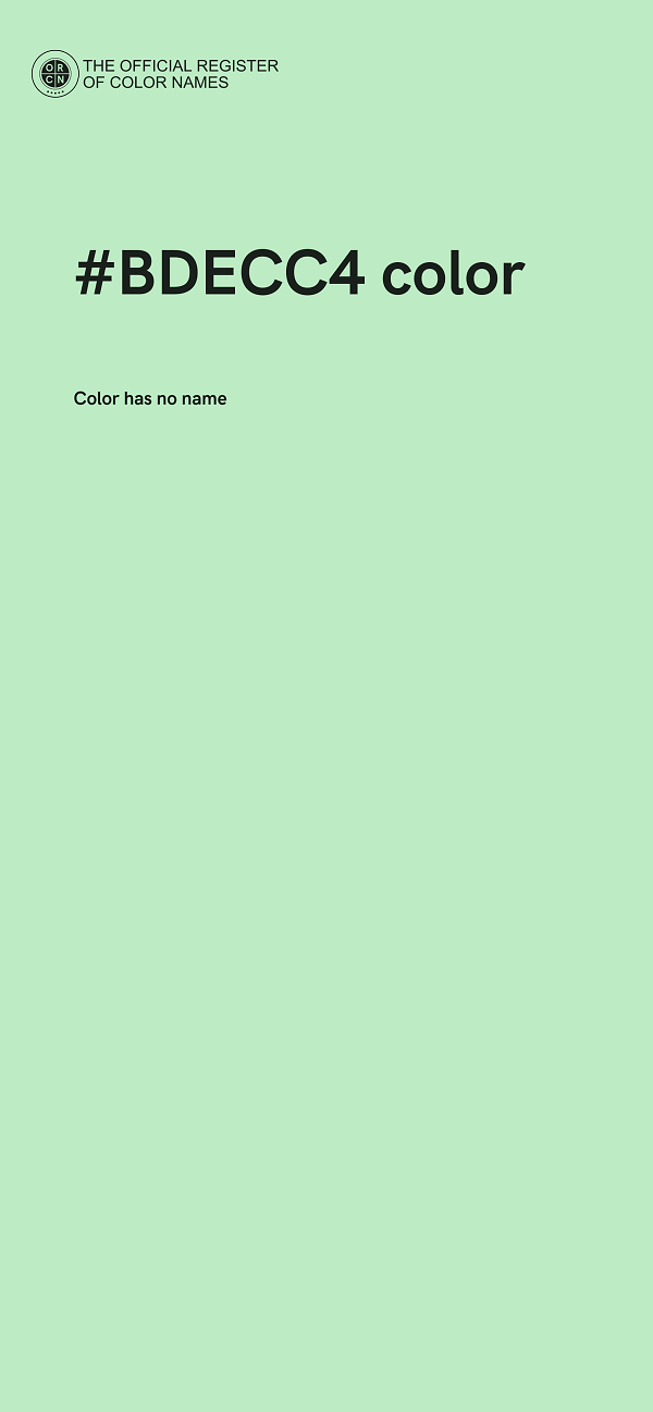 #BDECC4 color image