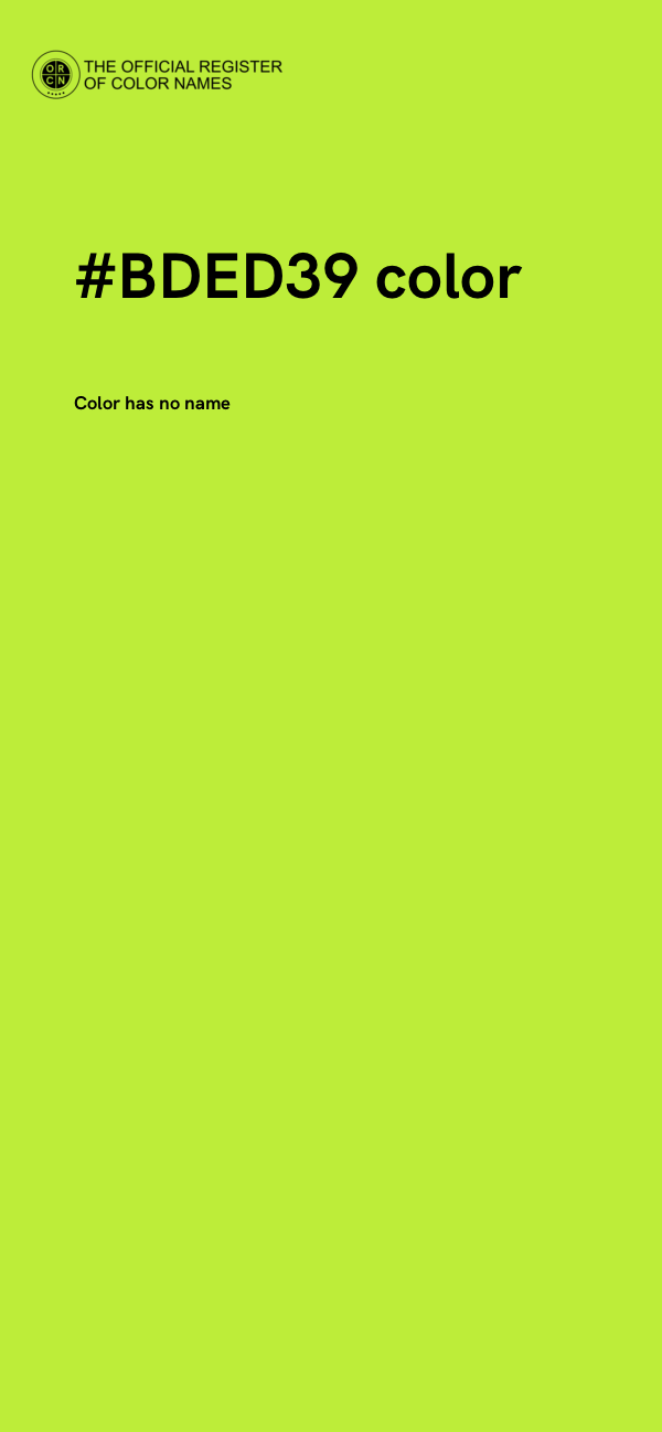 #BDED39 color image