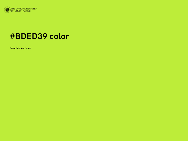 #BDED39 color image