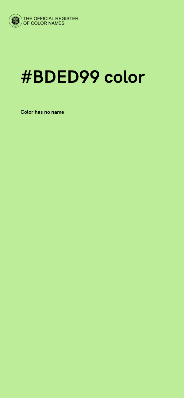 #BDED99 color image