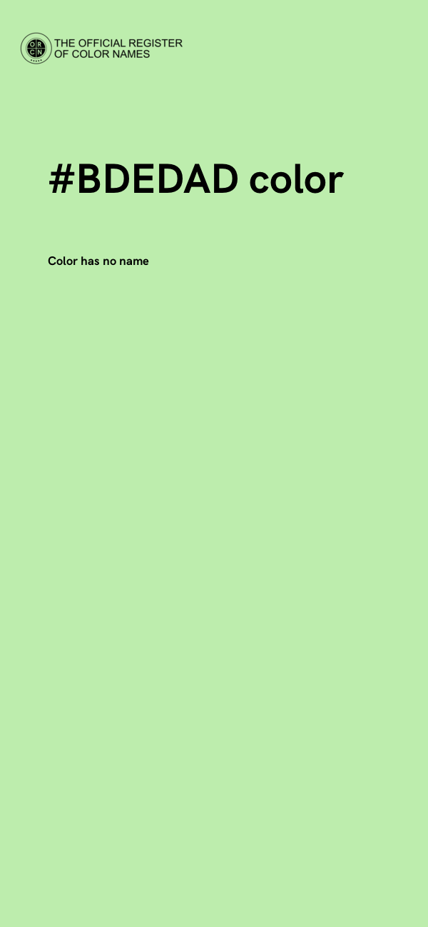 #BDEDAD color image