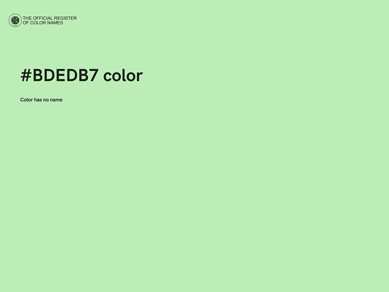 #BDEDB7 color image