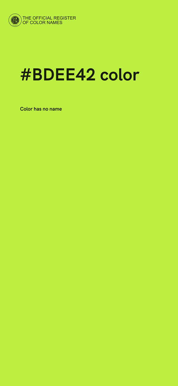 #BDEE42 color image