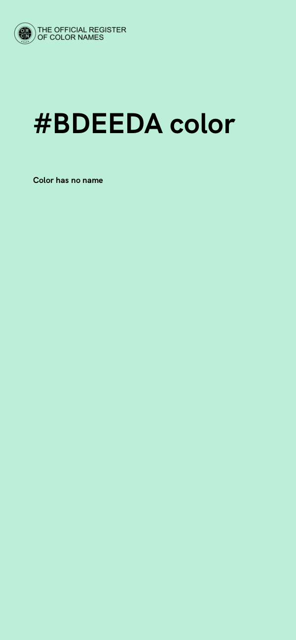 #BDEEDA color image