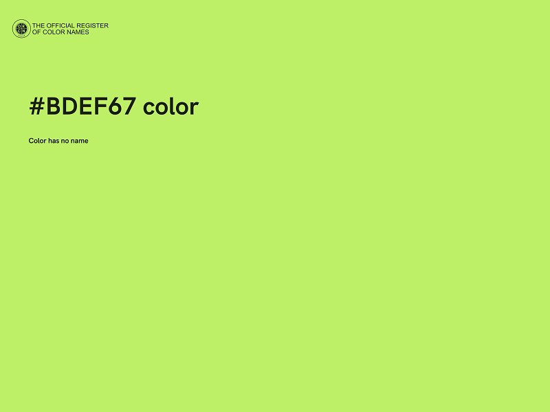 #BDEF67 color image