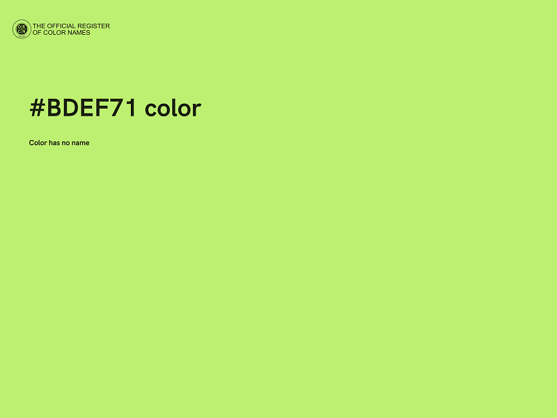 #BDEF71 color image