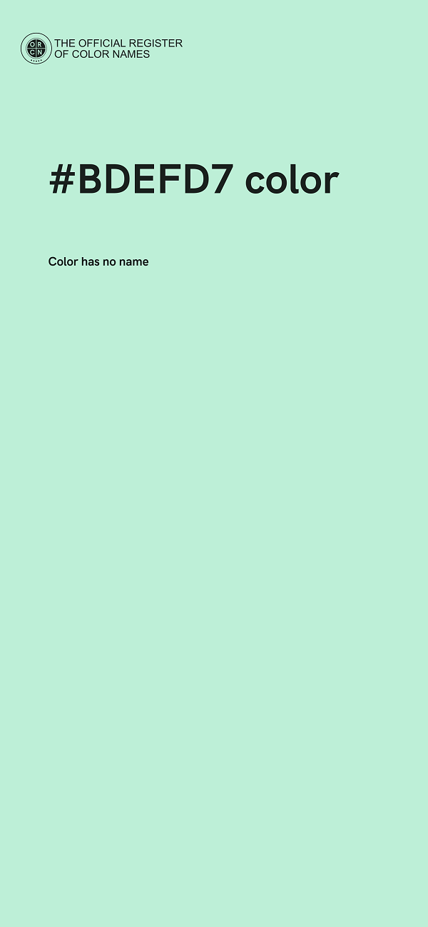 #BDEFD7 color image