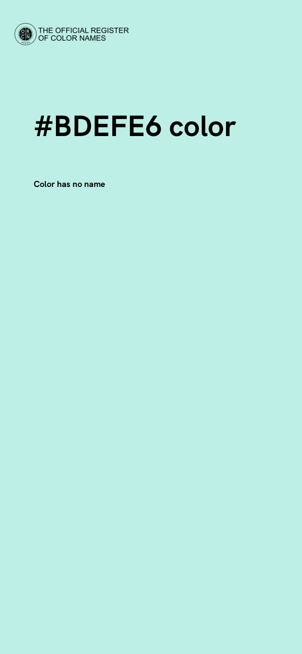 #BDEFE6 color image