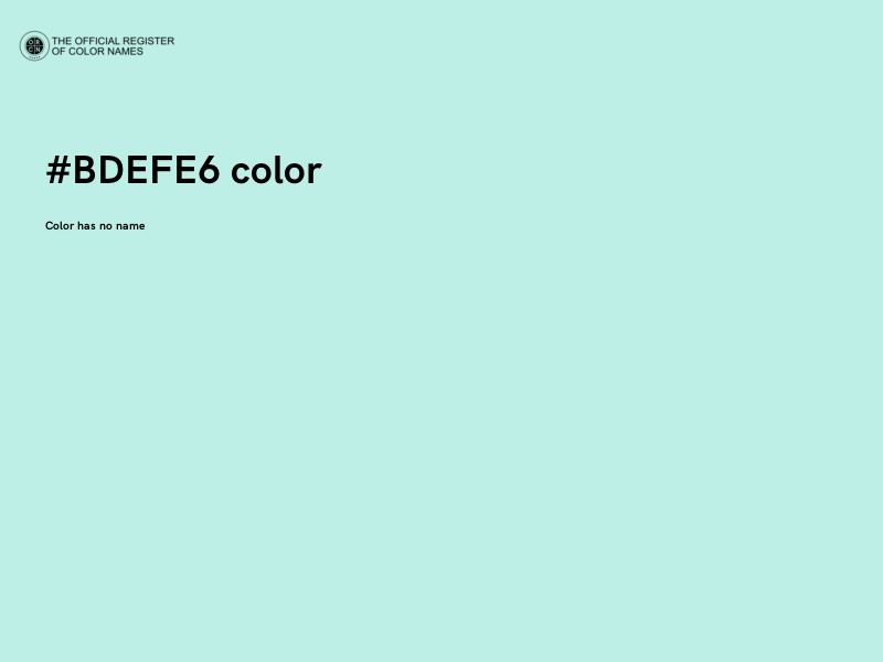 #BDEFE6 color image