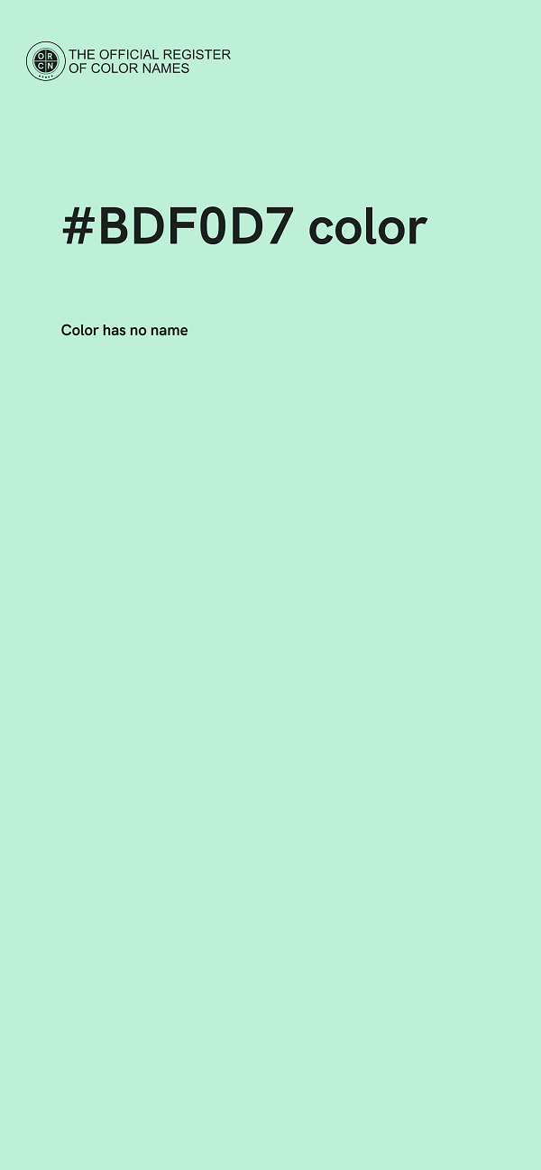 #BDF0D7 color image