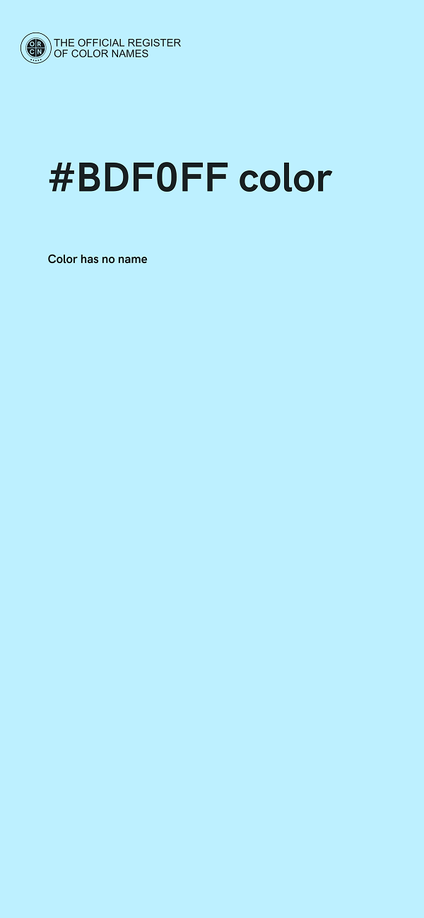 #BDF0FF color image