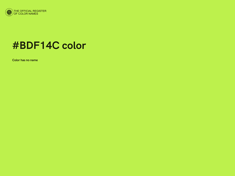 #BDF14C color image