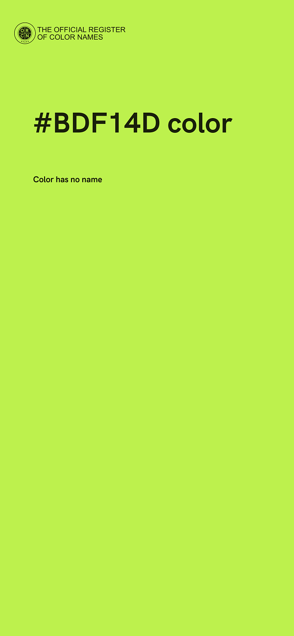 #BDF14D color image