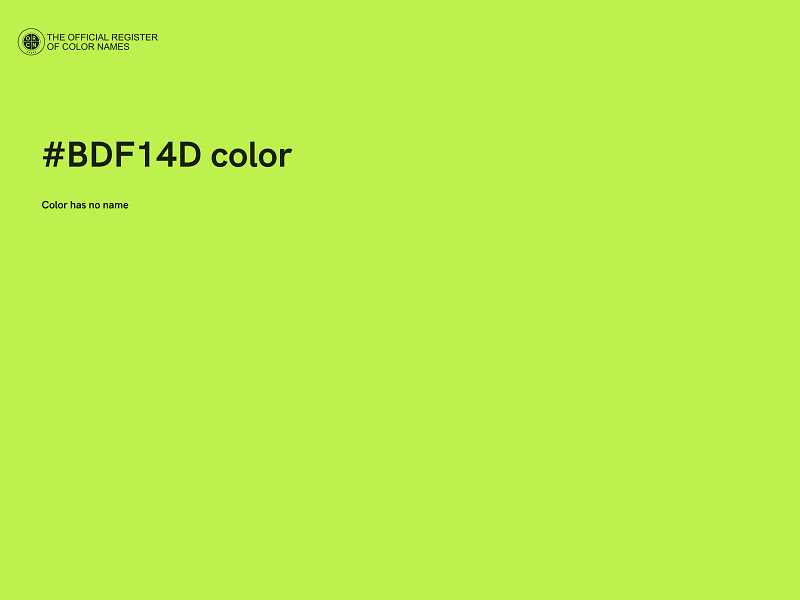 #BDF14D color image