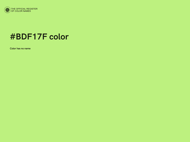 #BDF17F color image