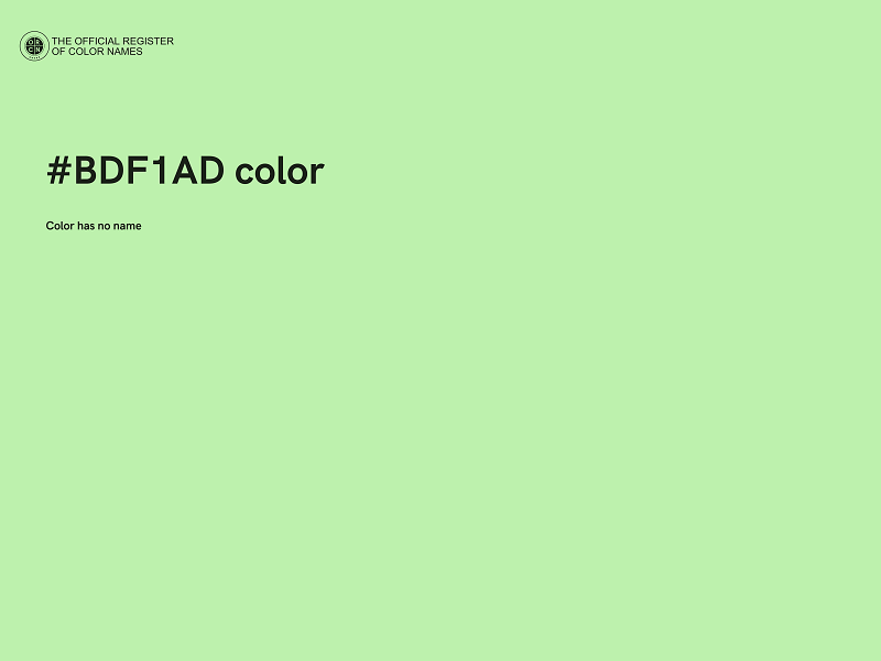 #BDF1AD color image