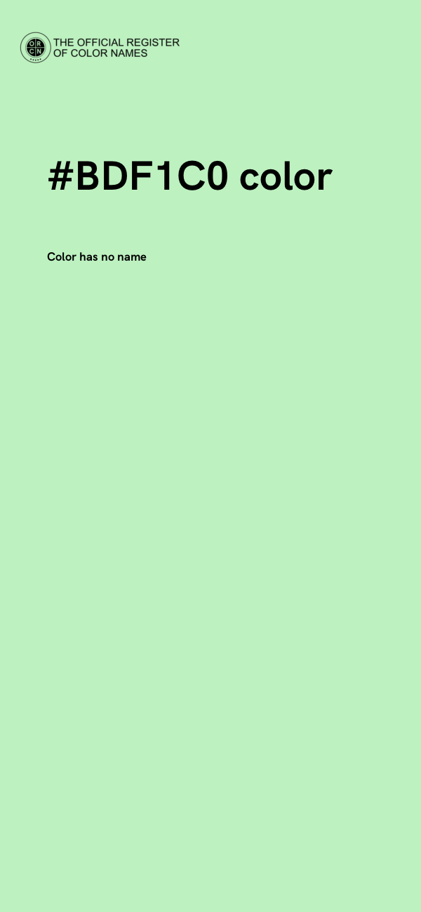 #BDF1C0 color image